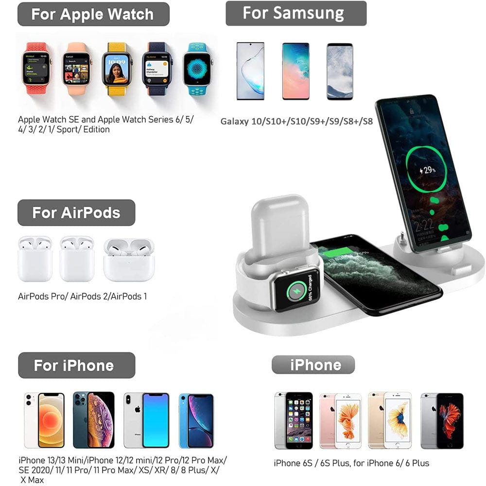 6 In 1 Wireless Charging for Multiple Devices