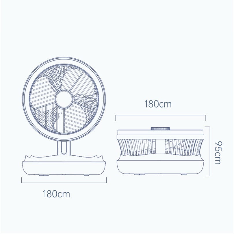 Foldable Desk Wall-mounted Fan with LED Lamp