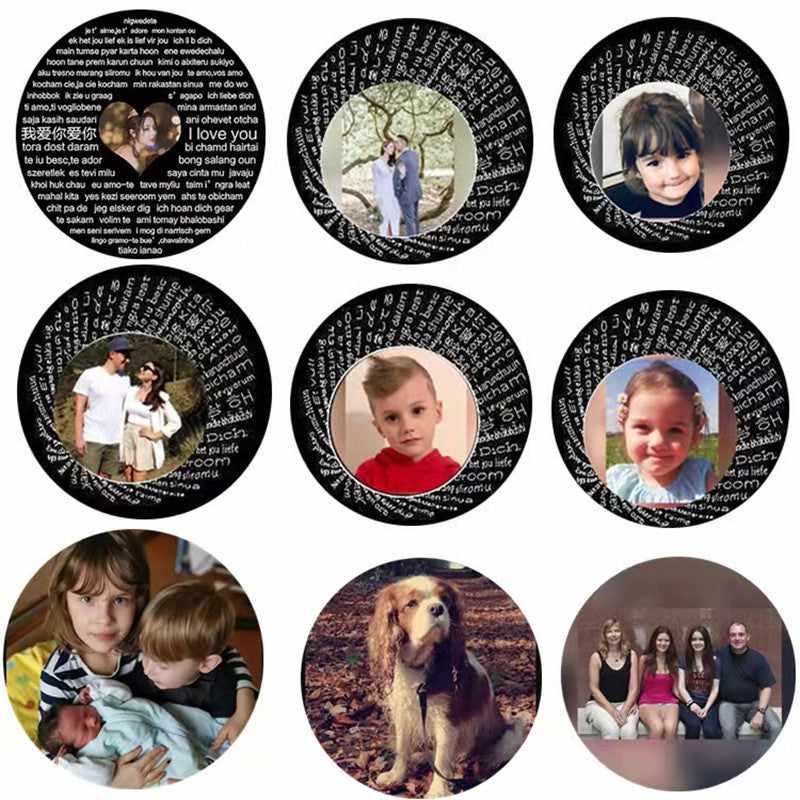 Custom Photo Silver Projection Necklaces -Mom
