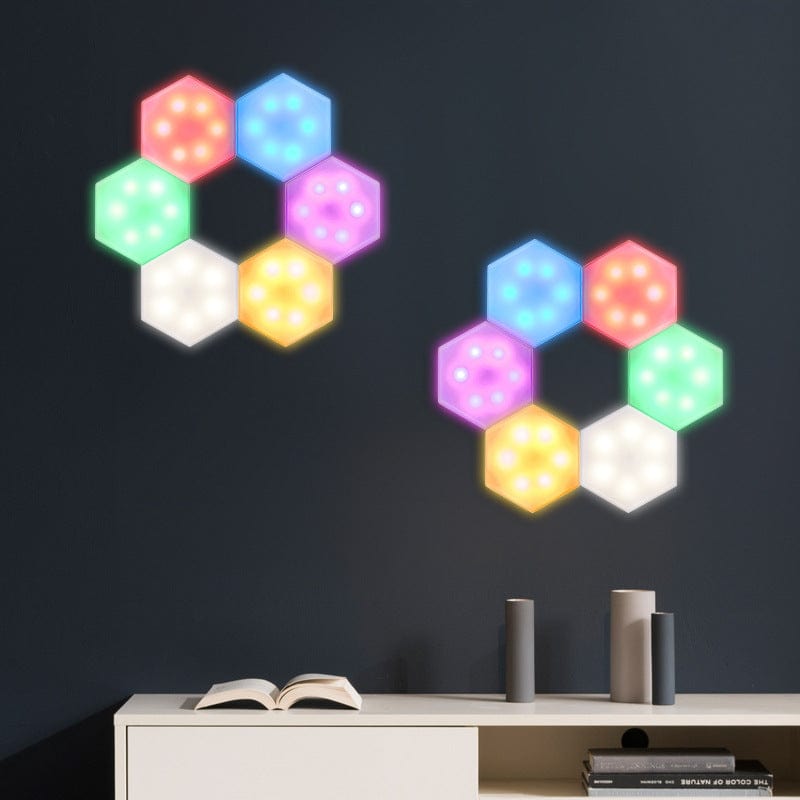 RGB Hexagon Wall Lights with Remote 6 Packs