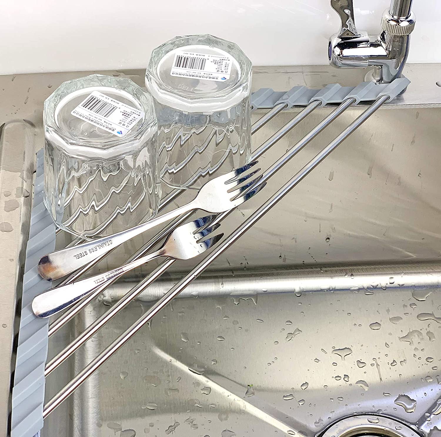 Triangle Dish Drying Rack for Sink Corner - Finding Easy