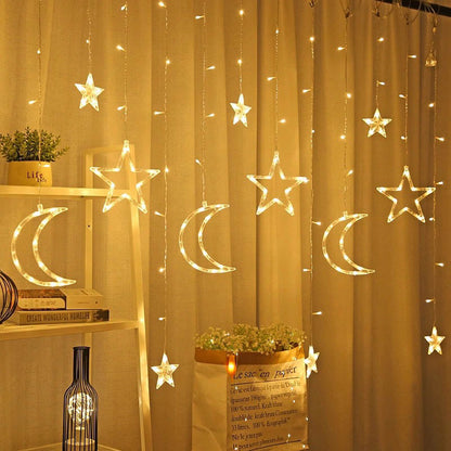 LED Moon Lamp Fairy Curtain String Lights