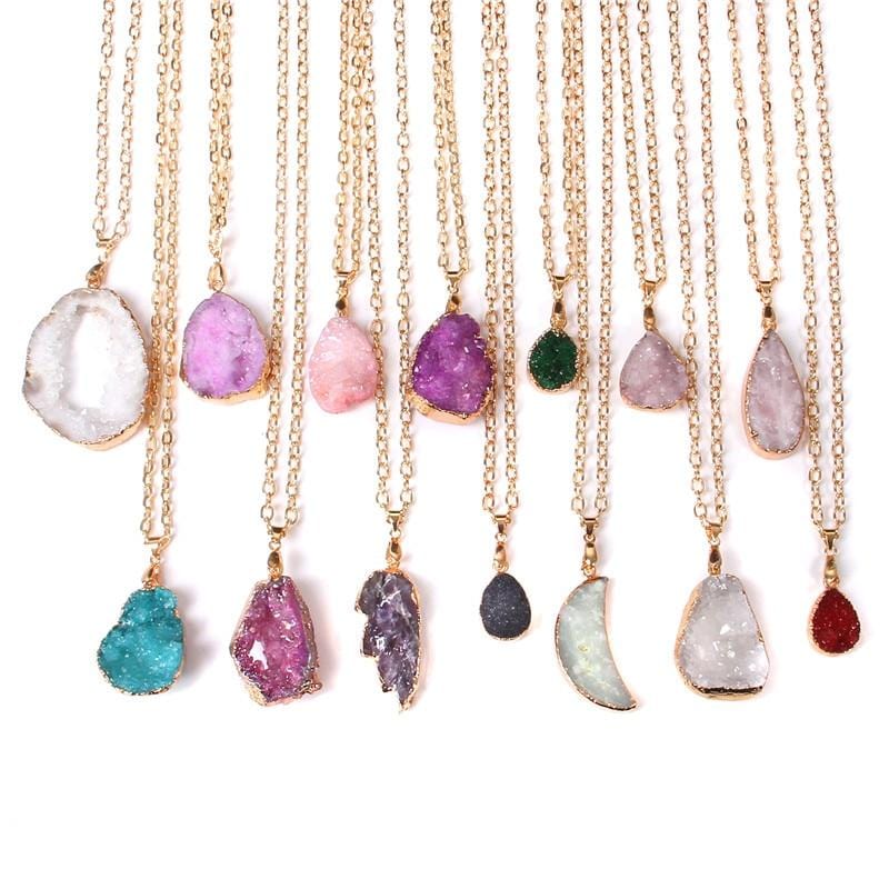 Natural Crystal Gemstone Necklaces